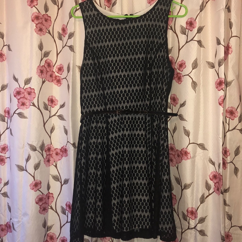 black and lace dress